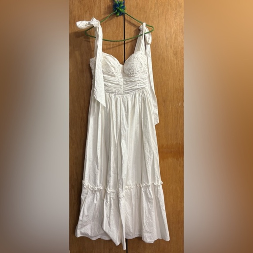MABLE ruched bodice tie strap dress